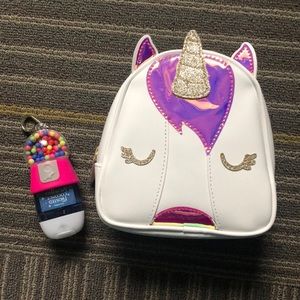 Bath&body works unicorn bag & sanitizer holder